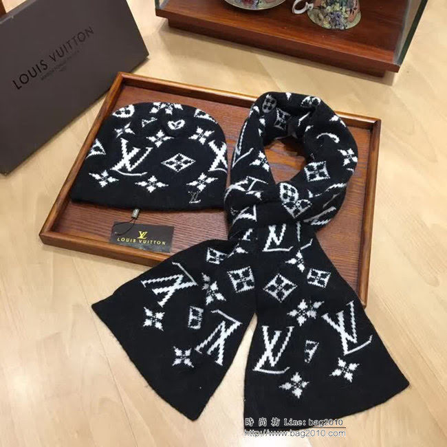 路易威登LV 原單新款 情侶款帽子圍巾套裝 男女同款 LLWJ8031